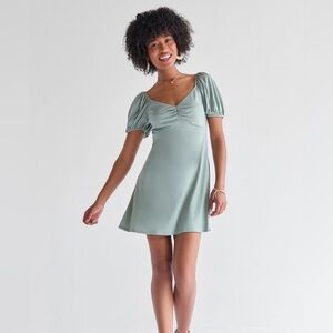 Jessie Cinch Front Cupro Mini Dress
Style: 25EE06PQGD Small Sage Green Blue Rain